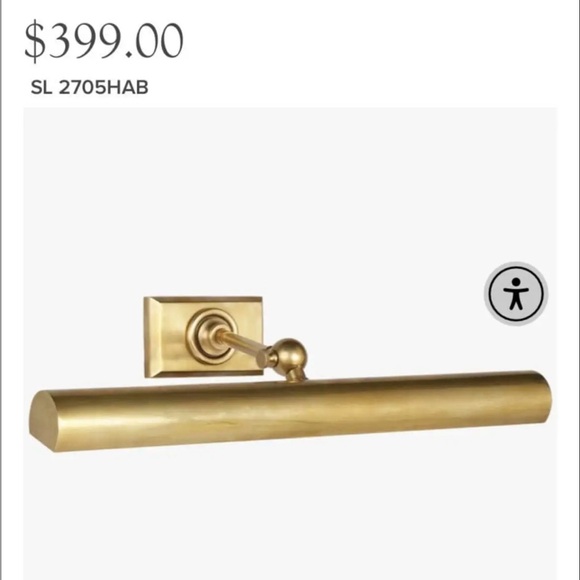 18” cabinet makers picture light purchased from William’s Sonoma in AntiqueBrass - Picture 1 of 2